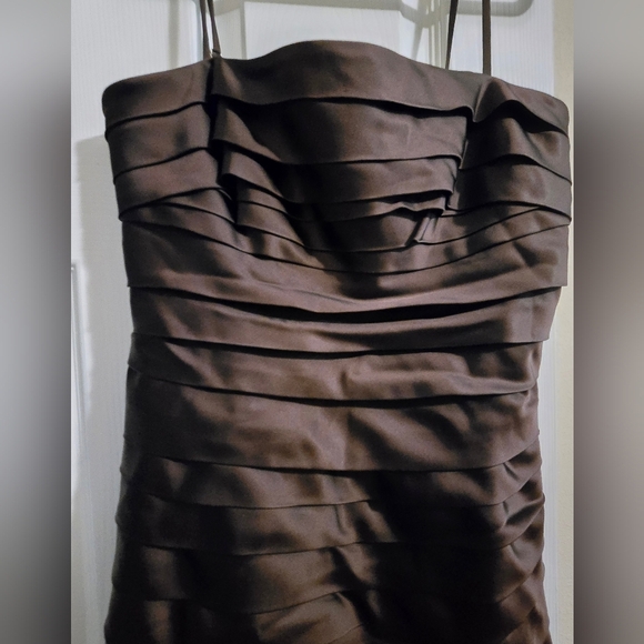 New Calvin Klein Choclate Brown Ribbon Dress Size 2 - Picture 2 of 10